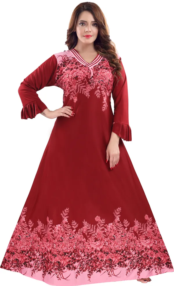 Red_Full_Sleeve_Summer_Nighty_For_Women