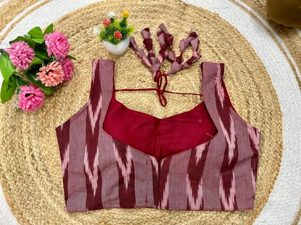 Maroon_Ikkat_Bollywood_Angoori_Readymade_Blouse
