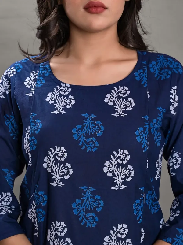 Blue_Jaipuri___Maternity_And_Feeding_Kurti