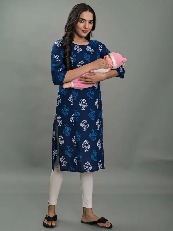 Blue_Jaipuri___Maternity_And_Feeding_Kurti