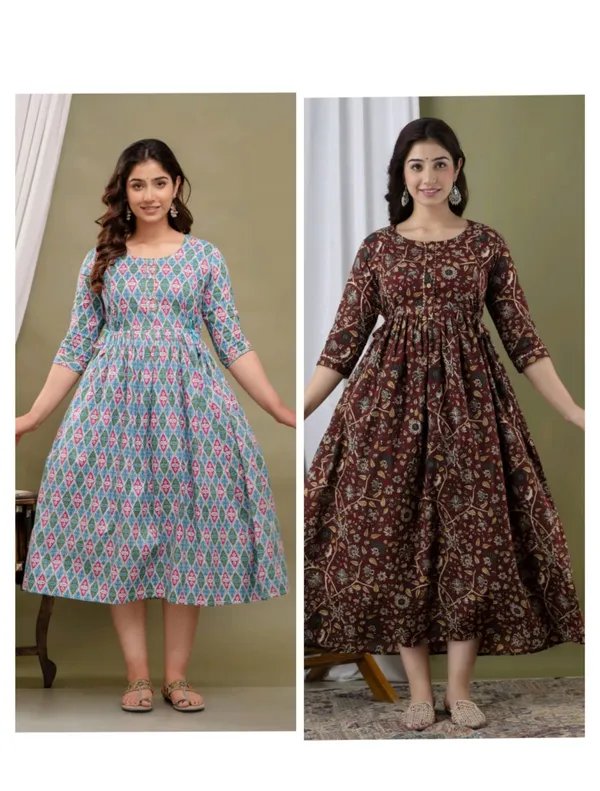 Multi_Chidi_Cotton_Printed_Maternity_And_Feeding_Kurti_Combo_Of_2