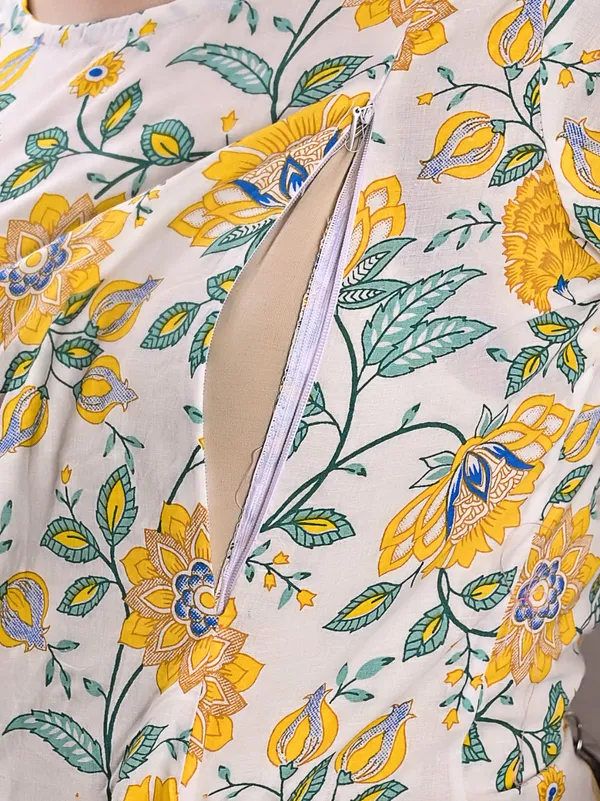 White_Jaipuri_Maternity_And_Feeding_Kurti