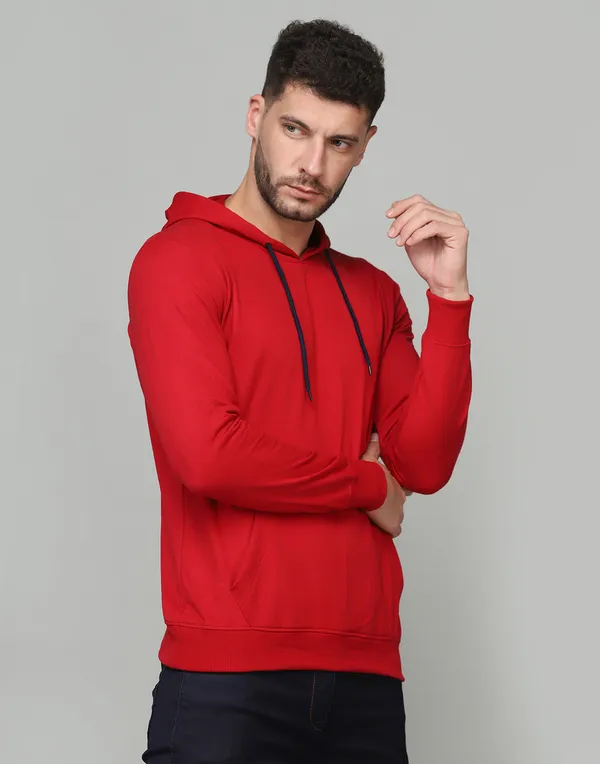 Plain red hoodie on sale mens