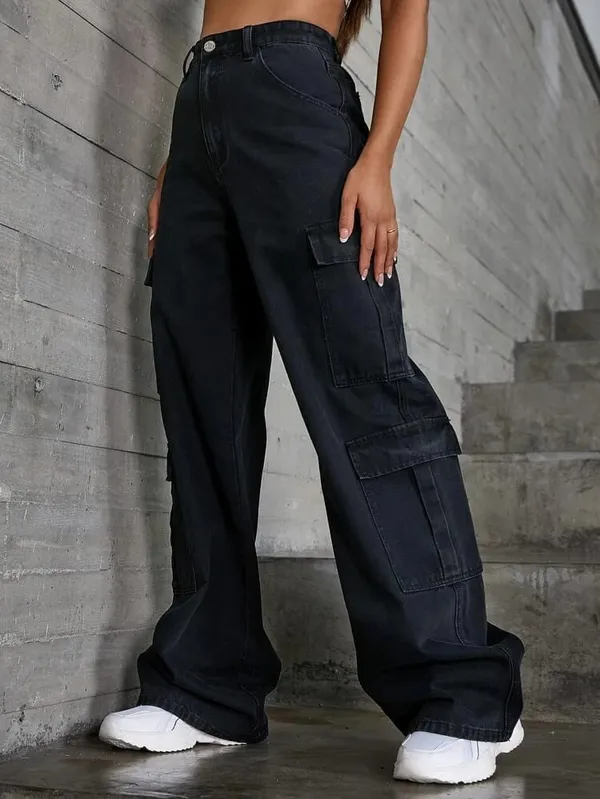 Minnie_Poket_Stylish_Black_Cargo_Premium_Denim_Jeans_And_Pant_For_Women