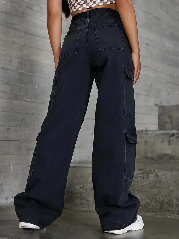 Minnie_Poket_Stylish_Black_Cargo_Premium_Denim_Jeans_And_Pant_For_Women