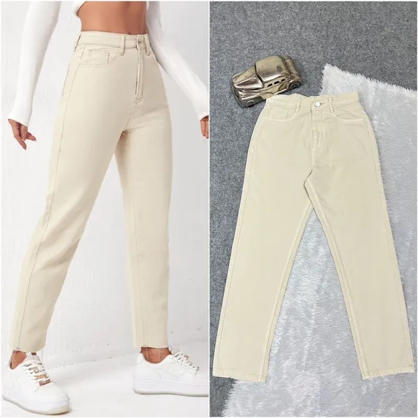 DDMCLOTHING Ceammy Unique Colour Causal Cream Straight Mom Fit Jeans Price in India Buy DDMCLOTHING Ceammy Unique Colour Causal Cream Straight Mom Fit Jeans online at undefined