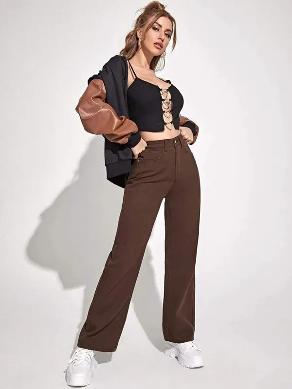 YOYO_Westurn_Brown_Denim_Straight_Fit_Jeans