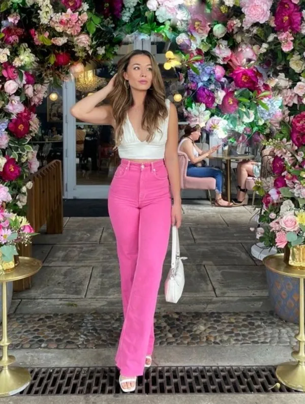 Dixo_Fixo_Hot_Pink_High_Waist_Denim_Wide_Leg_Jeans_For_Women