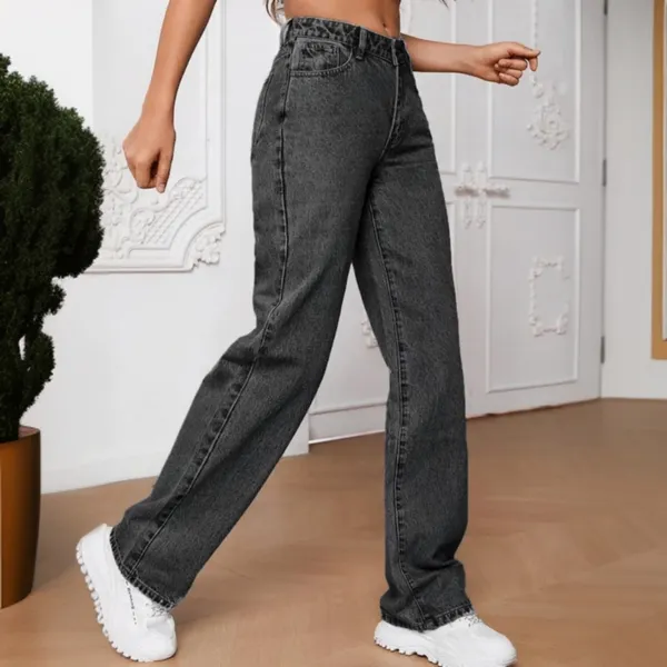 Baby_Girl_Sexy_Style_Charcoal_Black_Wide_leg_Bell_Bottom_Loose_High_Waisted_Denim_Jeans_For_Women