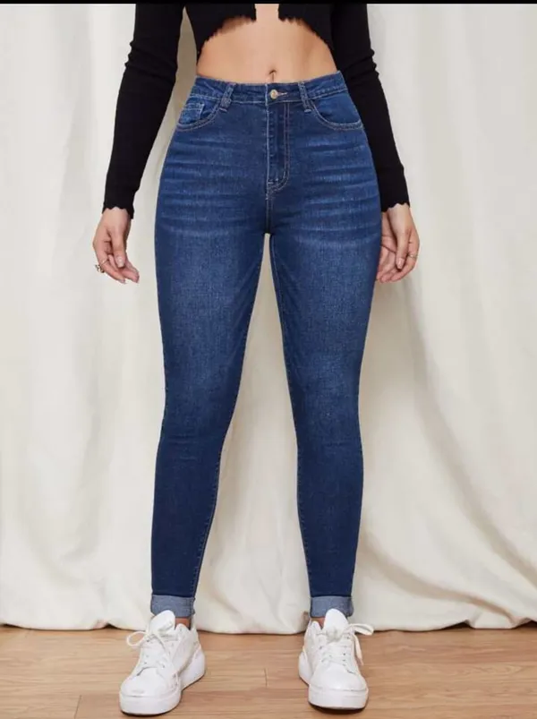 Basco_Basic_Sensetional_High_Rise_Causal_Dark_Blue_Denim_Jeans_For_Women