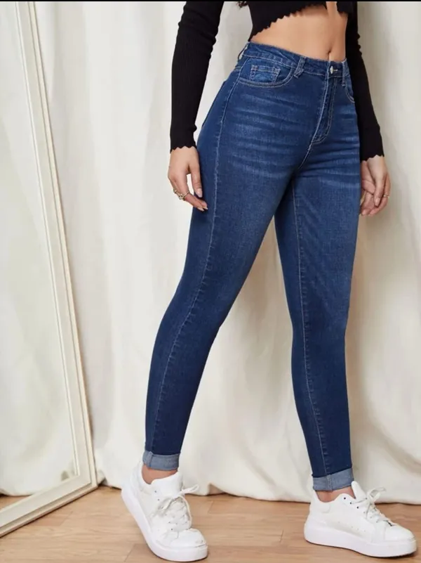 Basco_Basic_Sensetional_High_Rise_Causal_Dark_Blue_Denim_Jeans_For_Women