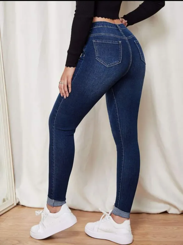 Basco_Basic_Sensetional_High_Rise_Causal_Dark_Blue_Denim_Jeans_For_Women