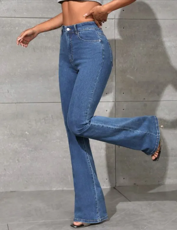 DDMCLOTHING Stone Blue High Waisted Crisscross But Cut Raw Hem