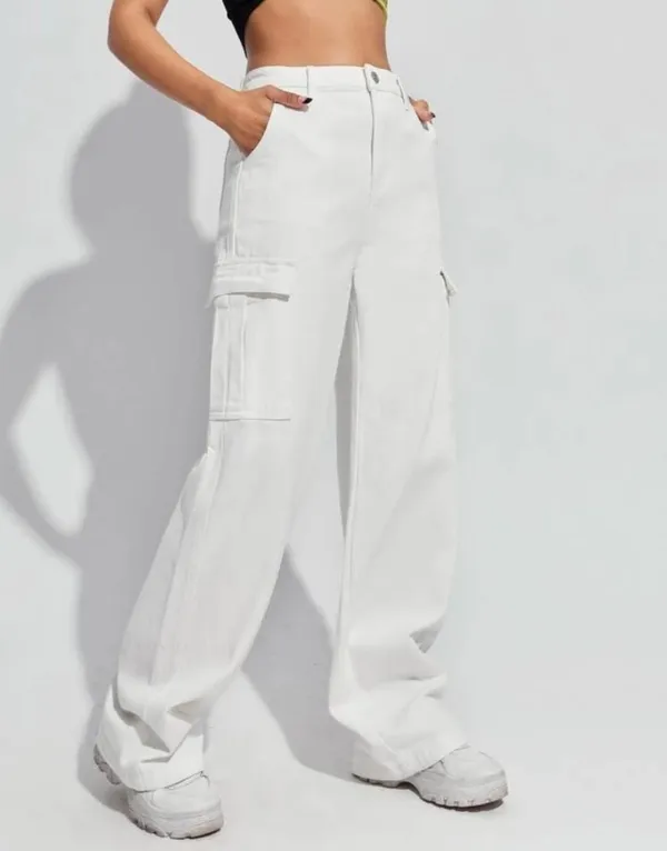 Binnarcky_Tokeyo_White_Denim_Cargo_Western_Wear_Jeans_For_Women_(White)