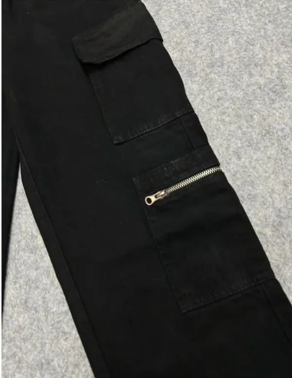 Zipper_Fly_8_Pocket_Black_High_Waist_Cargo_Denim_Jeans