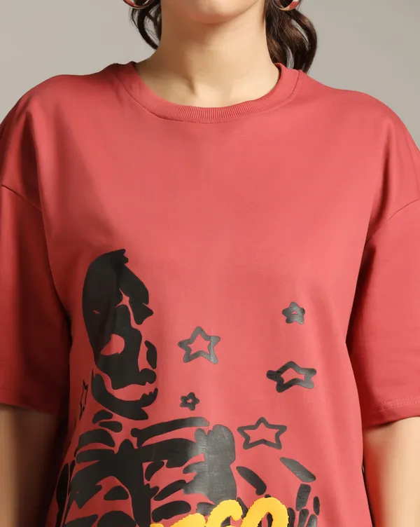 Chilli_Red_Pure_Cotton_Demon_Dungeon_Printed_Unisex_Over_Sized_Tshirt