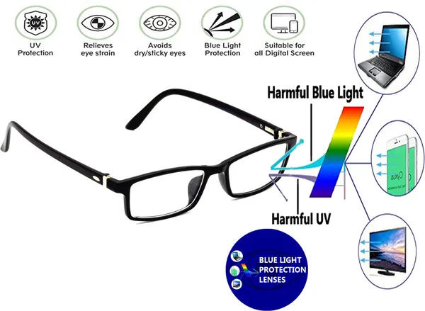 Zero_Power_Blue_Ray_Cut_Computer_Glasses_For_Men_&_Women_|_Black