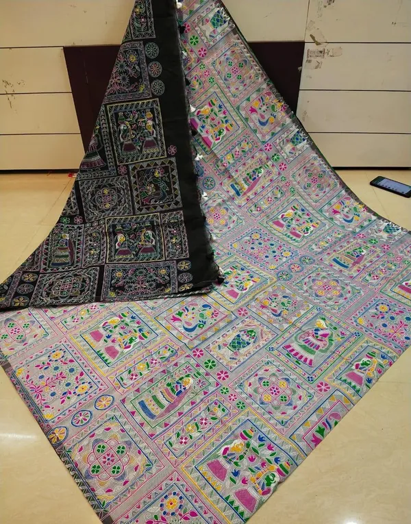 Printed_Madhubani_Cotton_Silk_saree_for_women