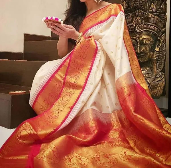 Women'S_Kanjivaram_Soft_Lichi_Silk_Saree_With_Blouse_Piece