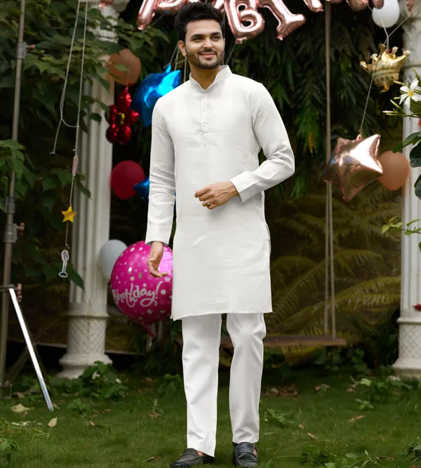 Linan_Cotton_Kurti_and_Kurta_Diamond_White_Couple_Dress