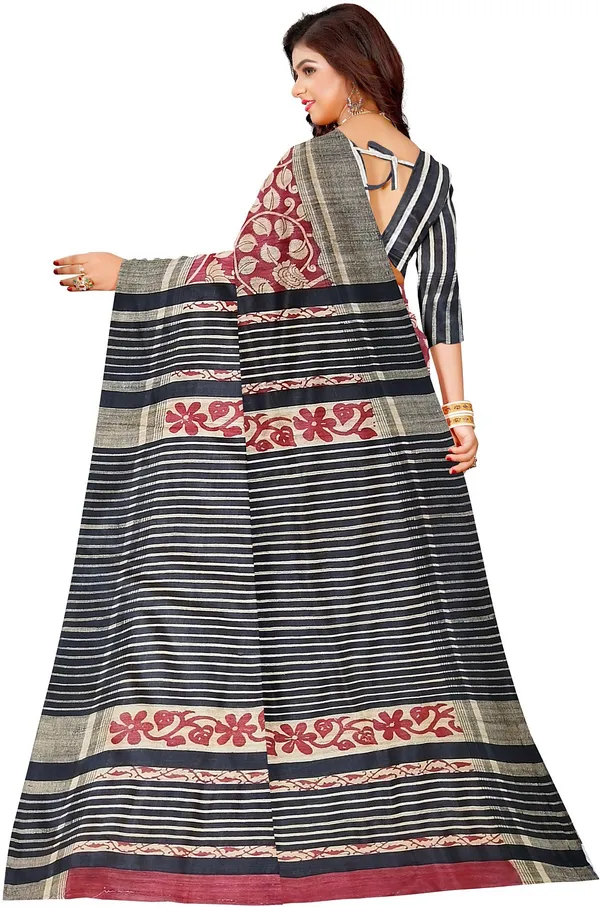 Self_Design_Handloom_Tussar_Silk_saree_for_women