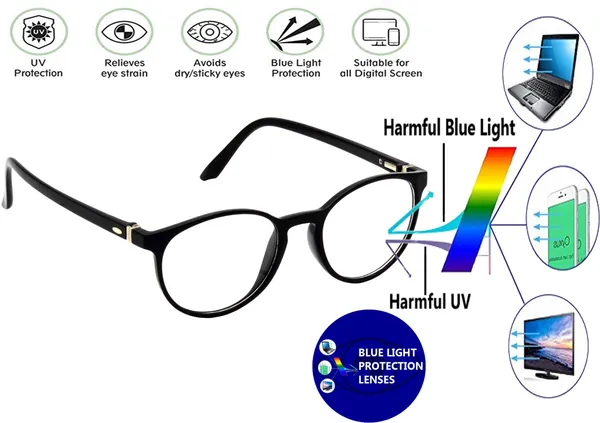 Zero_Power_Blue_Ray_Cut_Computer_Glasses_For_Men_&_Women_|_Black