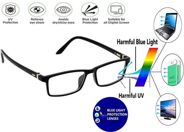 Zero_Power_Blue_Ray_Cut_Computer_Glasses_For_Men_&_Women_|_Black