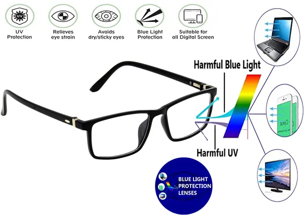 Zero_Power_Blue_Ray_Cut_Computer_Glasses_For_Men_&_Women_|_Black