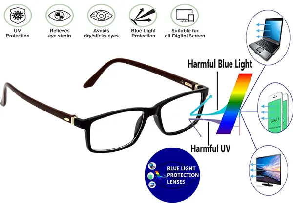 Zero_Power_Blue_Ray_Cut_Computer_Glasses_For_Men_&_Women_|_Brown_&_Black