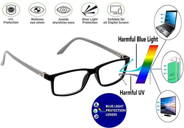 Zero_Power_Blue_Ray_Cut_Computer_Glasses_For_Men_&_Women_|_Black_&_Grey