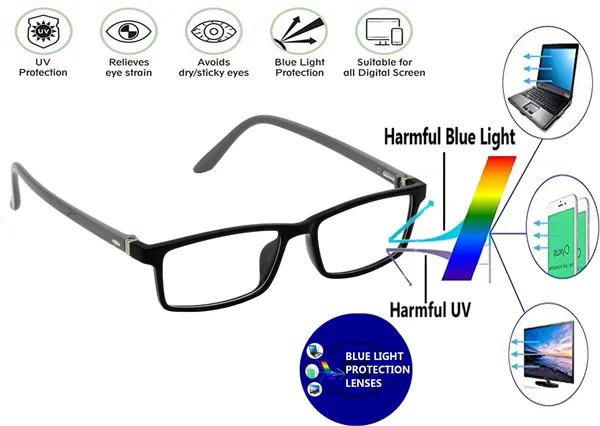 Zero_Power_Blue_Ray_Cut_Computer_Glasses_For_Men_&_Women_|_Black_&_Grey