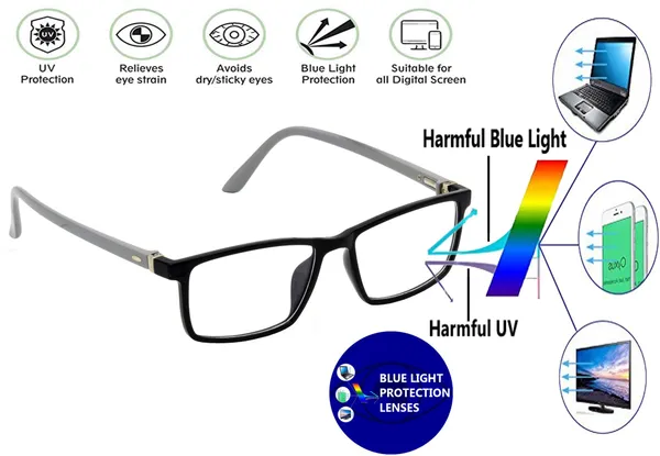 Zero_Power_Blue_Ray_Cut_Computer_Glasses_For_Men_&_Women_|_Black_&_Grey