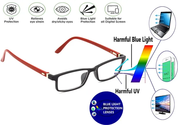Zero_Power_Blue_Ray_Cut_Computer_Glasses_For_Men_&_Women_|_Red_&_Black
