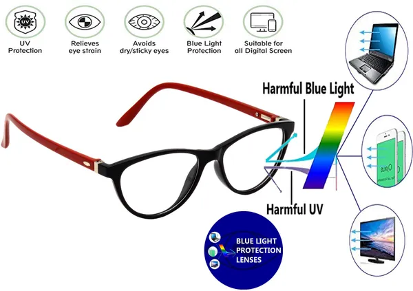 Zero_Power_Blue_Ray_Cut_Computer_Glasses_For_Men_&_Women_|_Red_&_Black