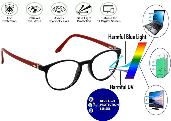Zero_Power_Blue_Ray_Cut_Computer_Glasses_For_Men_&_Women_|_Red_&_Black