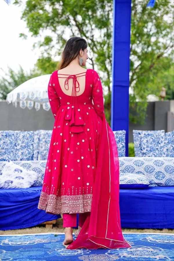 Hot_Pink_Sparkle_Gown_And_Dupatta