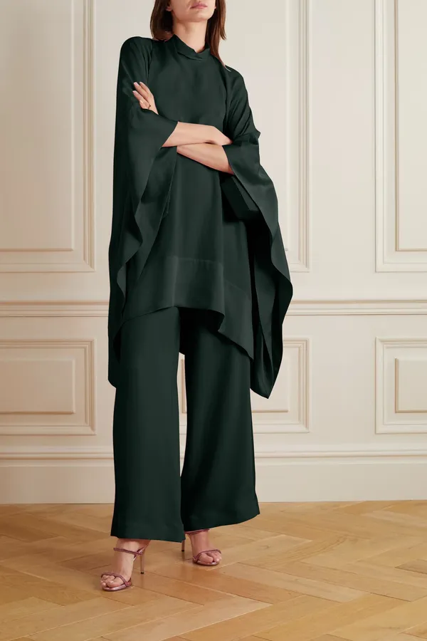 Designer_Party_Wear_Readymade_Co-ords_Set_Black_Korean_Nida_Pant_Suit