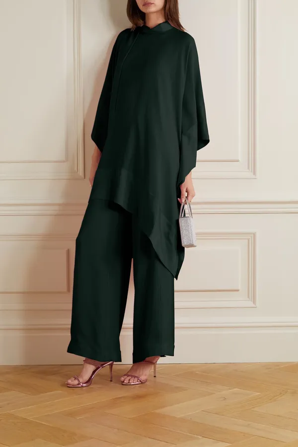 Designer_Party_Wear_Readymade_Co-ords_Set_Black_Korean_Nida_Pant_Suit