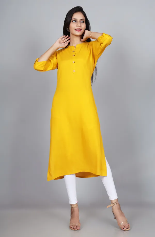 Women_Solid_Straight_Kurta_(Yellow)