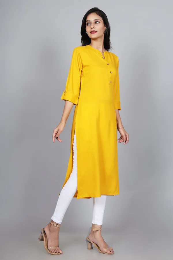 Women_Solid_Straight_Kurta_(Yellow)