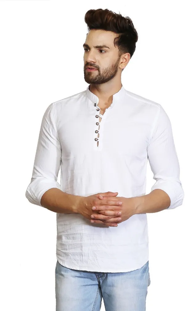 Men_Solid_Straight_Kurta_(White)