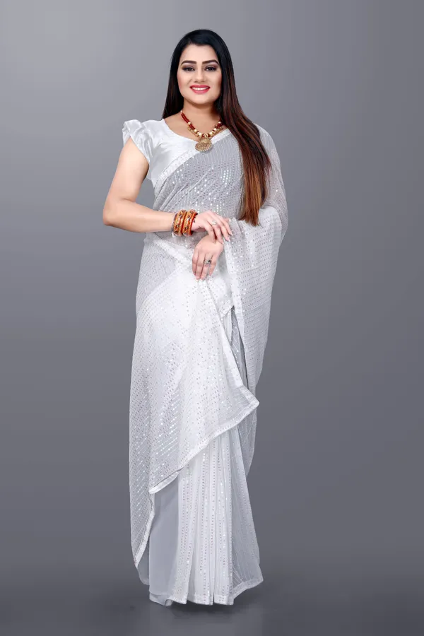 White_Georgette_Saree_Versatile_Elegance_for_Casual_and_Formal_Occasions