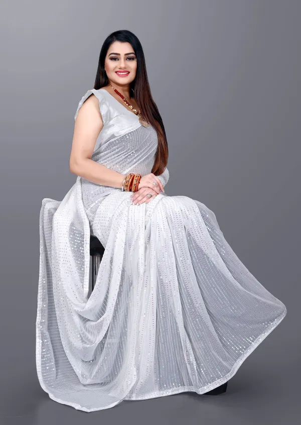 White_Georgette_Saree_Versatile_Elegance_for_Casual_and_Formal_Occasions