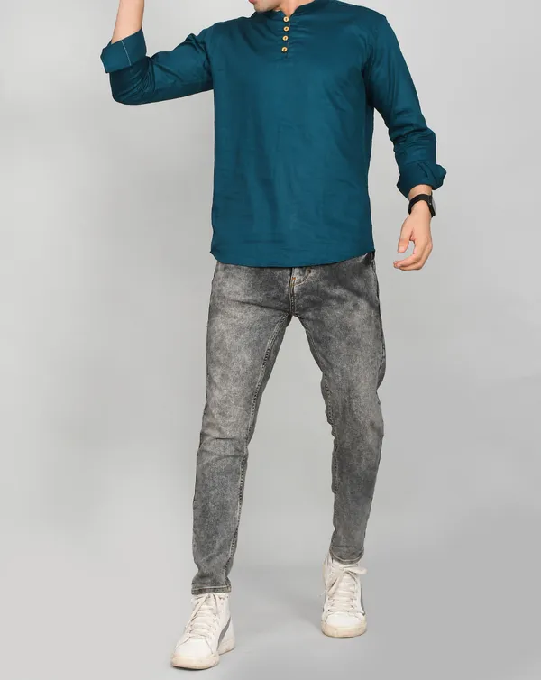 Men_Solid_Straight_Kurta_(Dark_Blue,_Dark_Green)