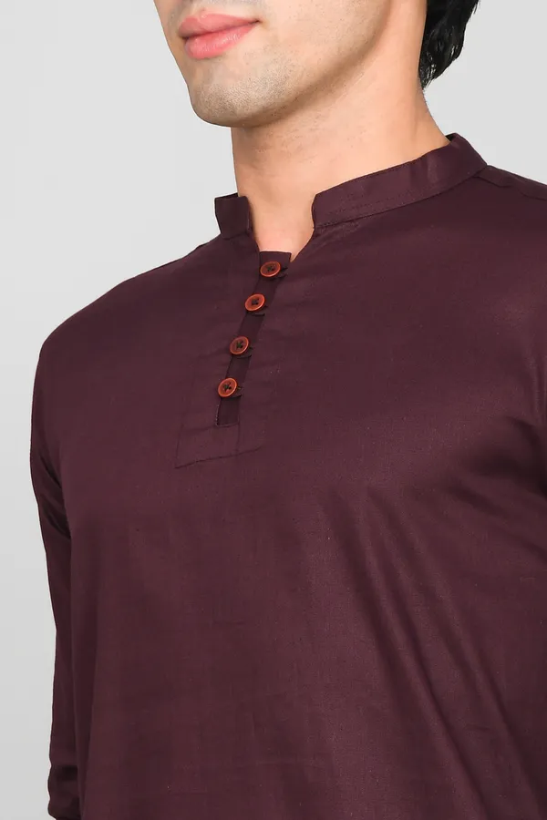 Men_Solid_Straight_Kurta_(Purple,_Maroon)