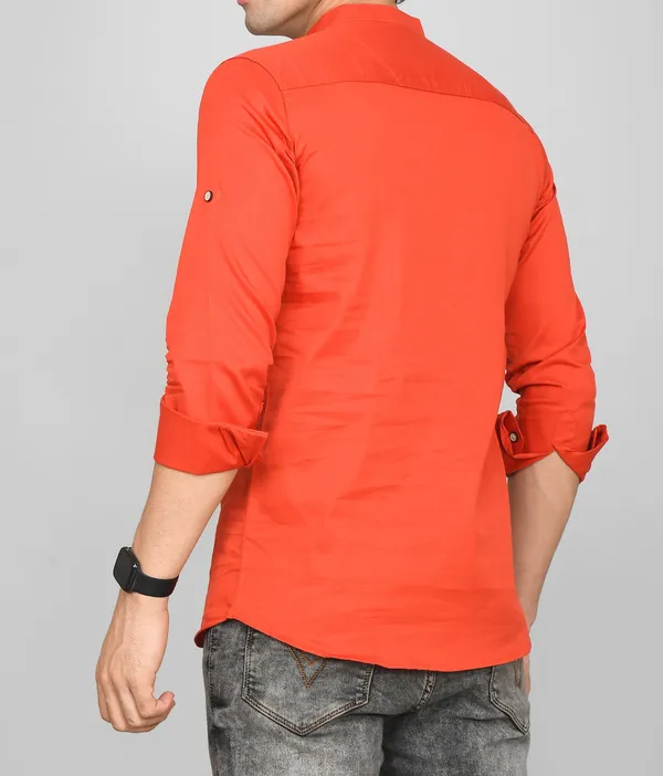 Men_Solid_Straight_Kurta_(Orange)