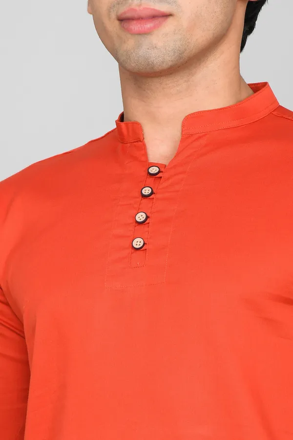 Men_Solid_Straight_Kurta_(Orange)