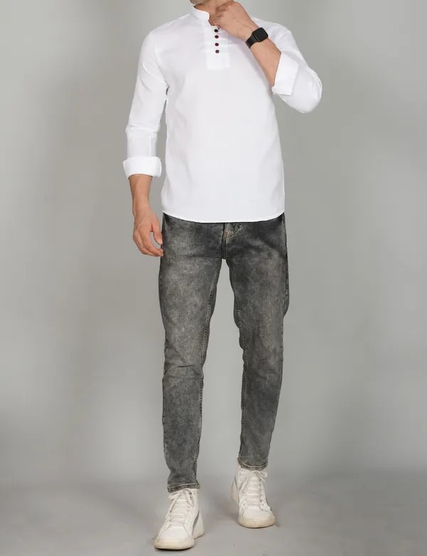 Men_Solid_Straight_Kurta_(White)