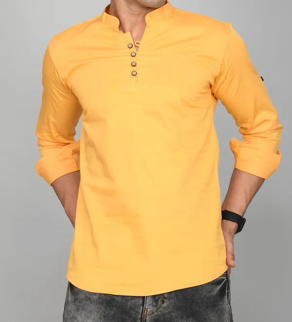 Men_Solid_Straight_Kurta_(Yellow)