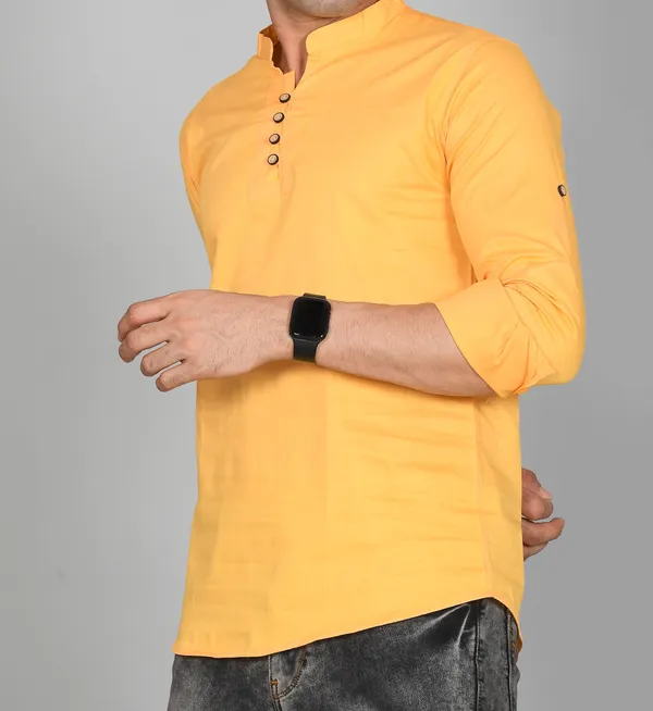 Men_Solid_Straight_Kurta_(Yellow)